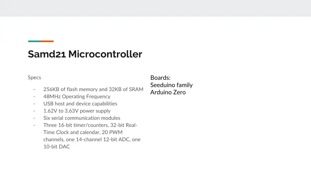 samd21 microcontroller