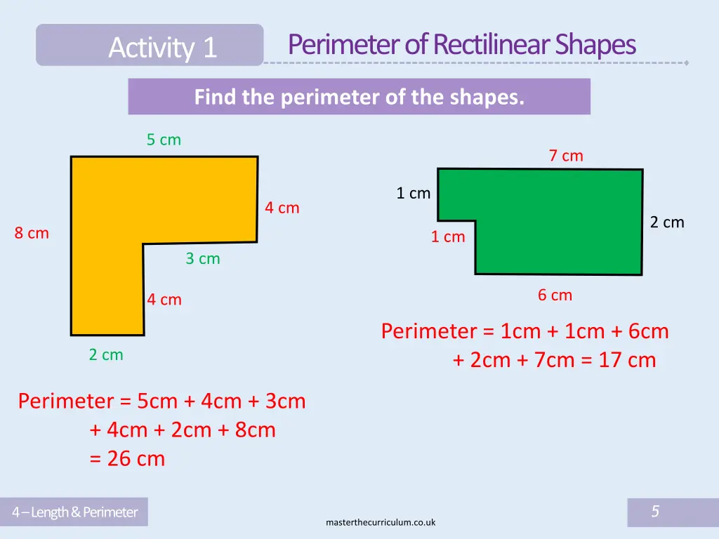 perimeter of rectilinear shapes 4