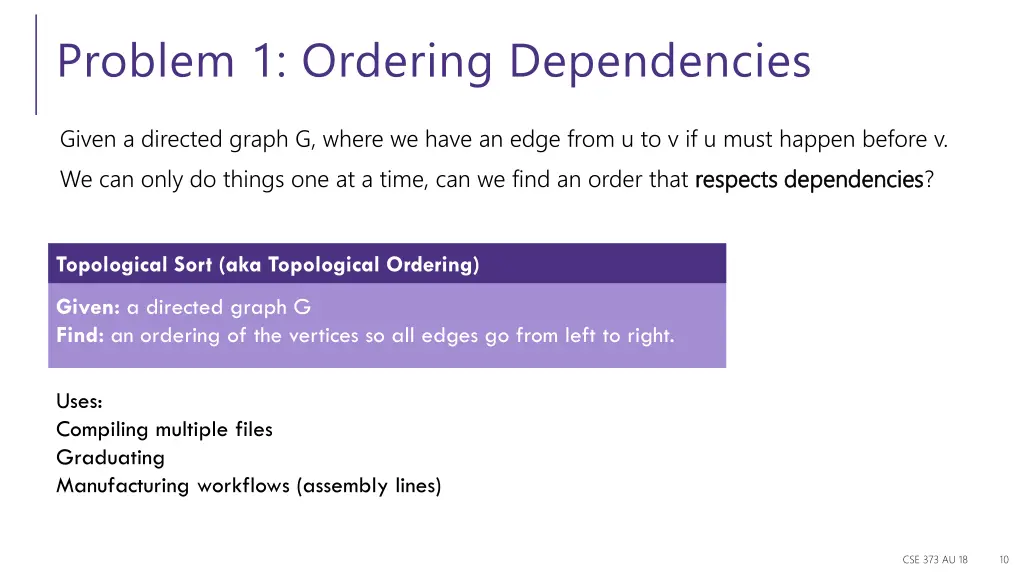 problem 1 ordering dependencies 1