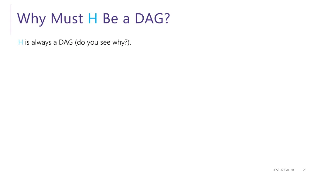 why must h be a dag