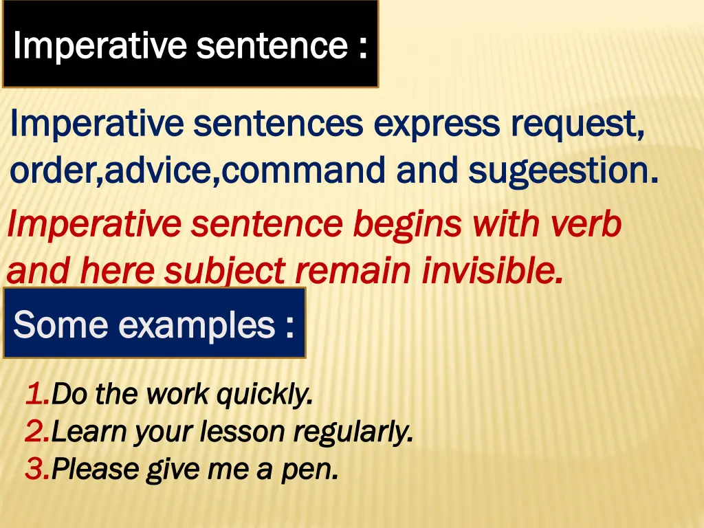 imperative sentence imperative sentence