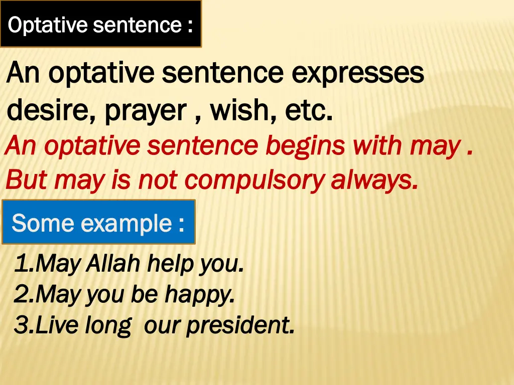 optative sentence optative sentence