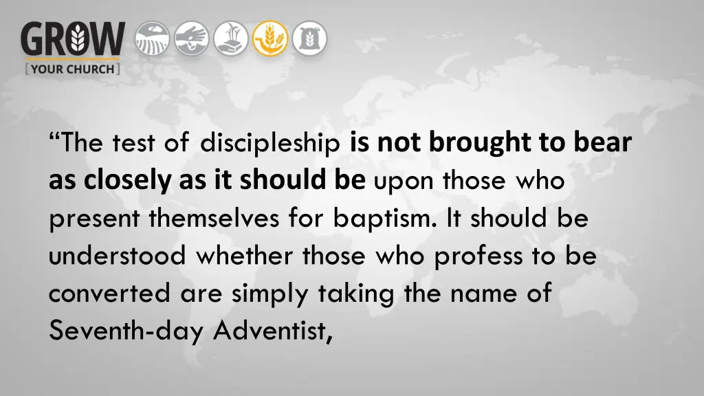 the test of discipleship is not brought to bear