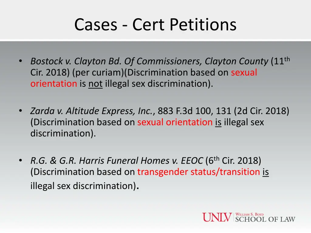 cases cert petitions