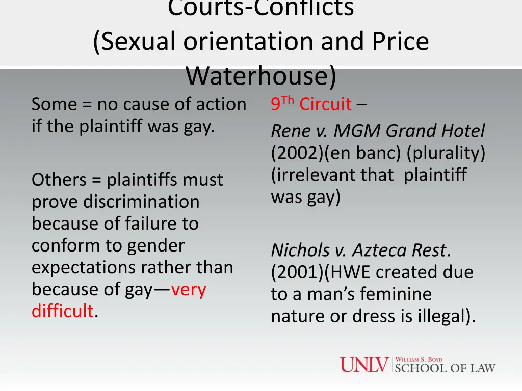 courts conflicts sexual orientation and price