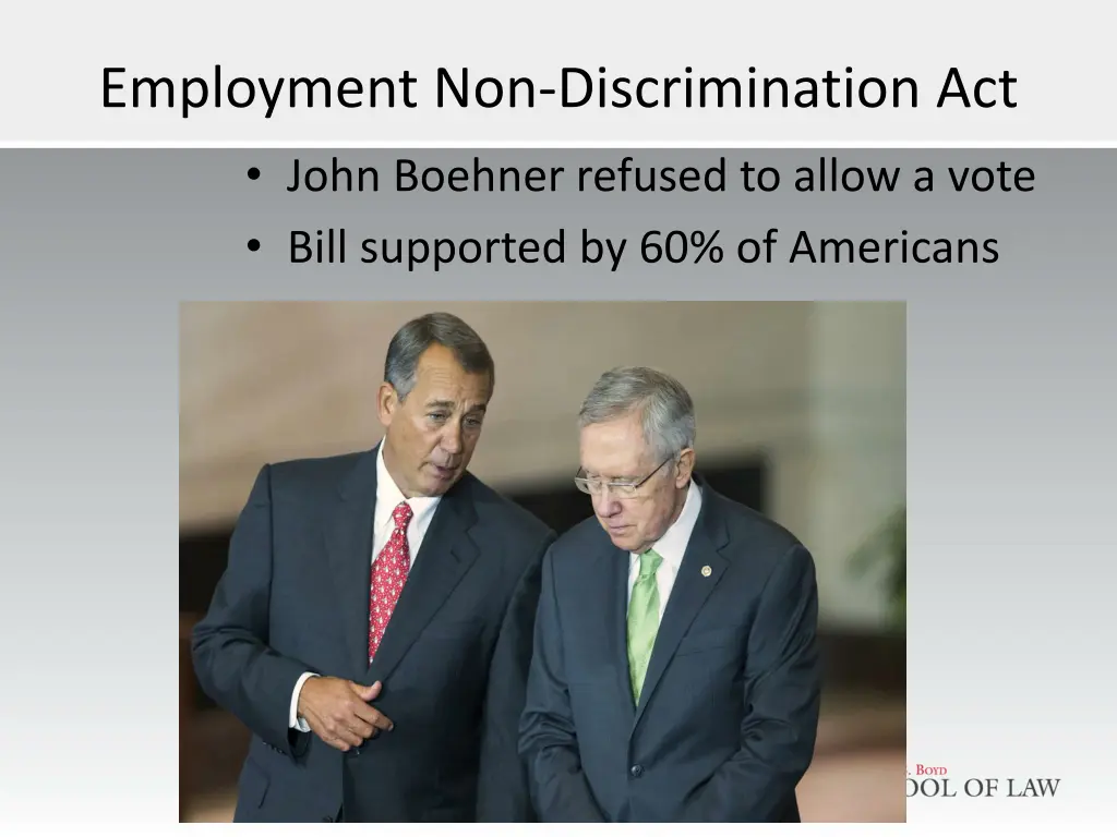 employment non discrimination act john boehner