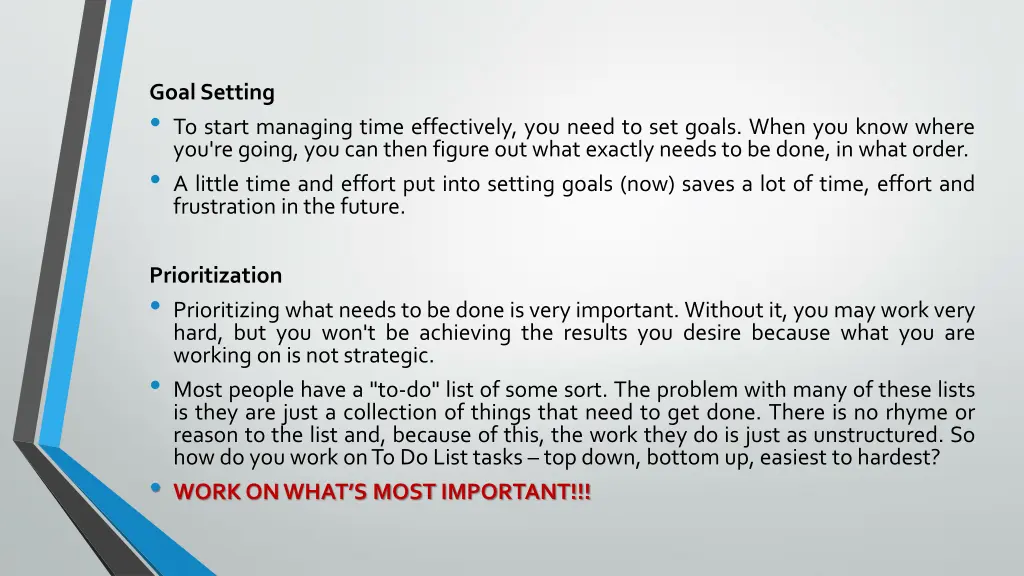 goal setting to start managing time effectively