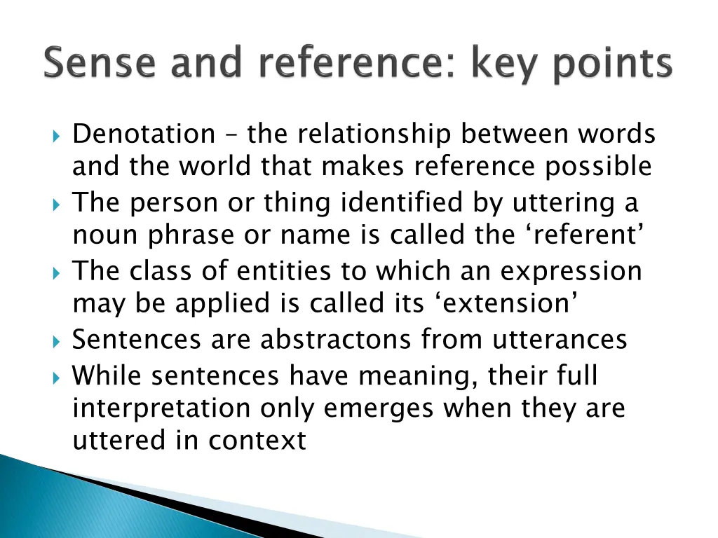 denotation the relationship between words