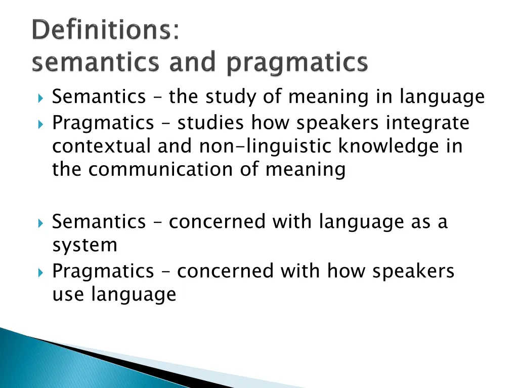 semantics the study of meaning in language