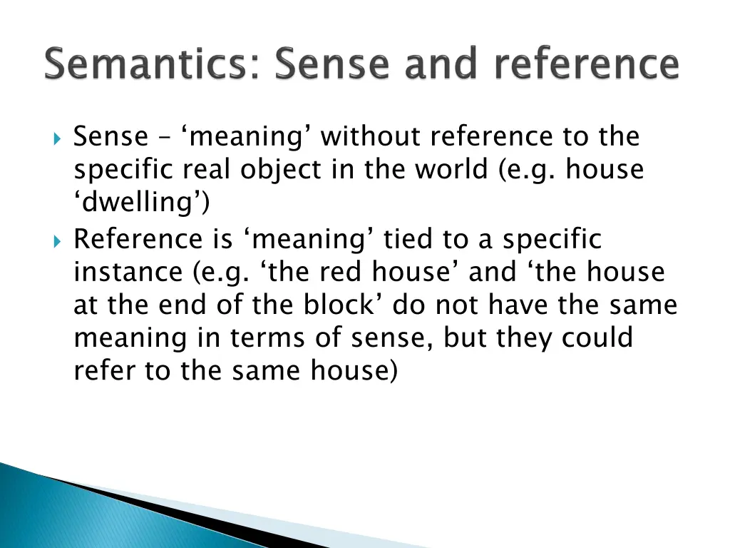 sense meaning without reference to the specific