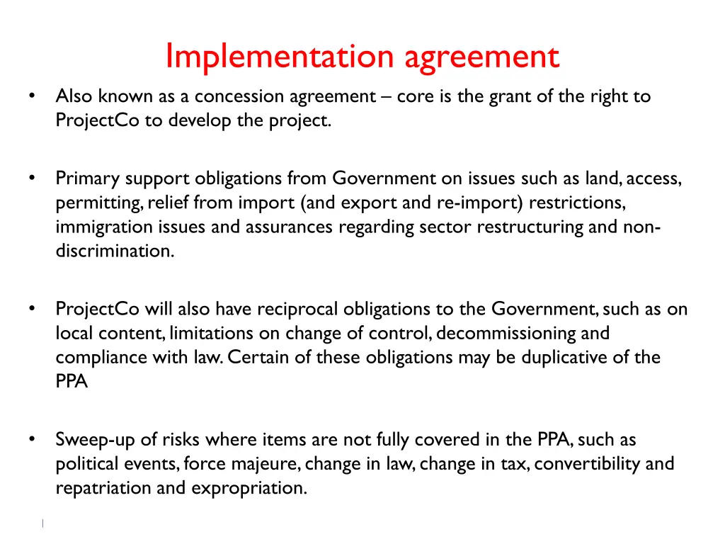 implementation agreement also known