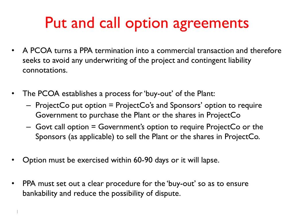 put and call option agreements