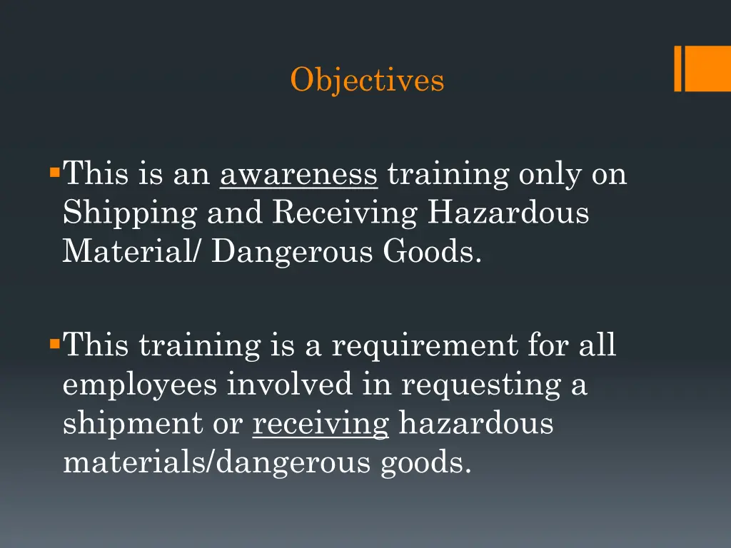 objectives