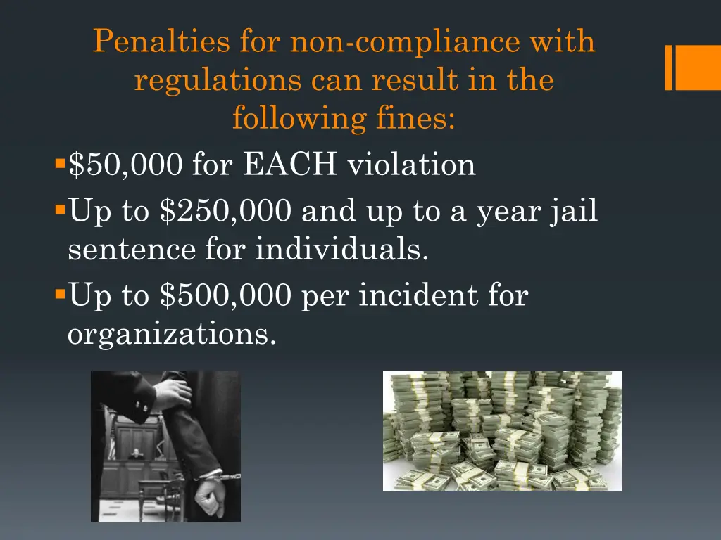 penalties for non compliance with regulations