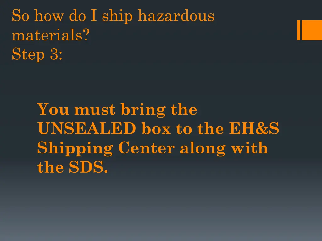 so how do i ship hazardous materials step 3