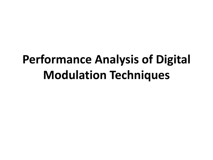 performance analysis of digital modulation