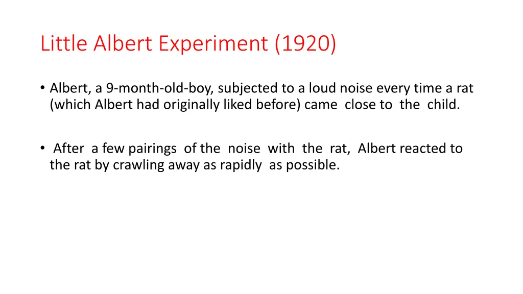 little albert experiment 1920