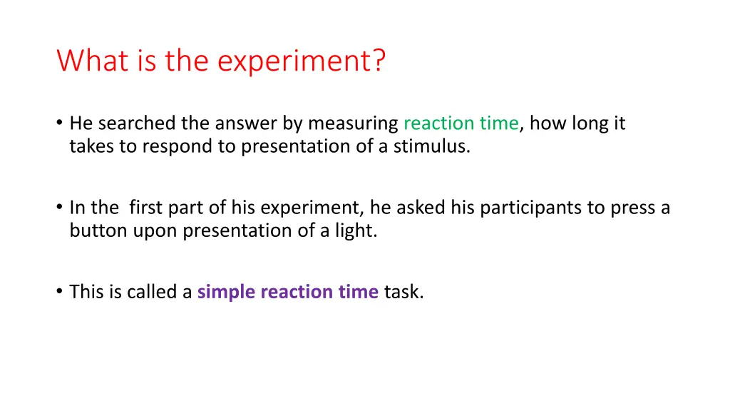 what is the experiment