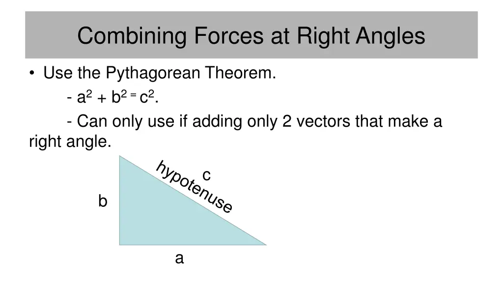 combining forces at right angles