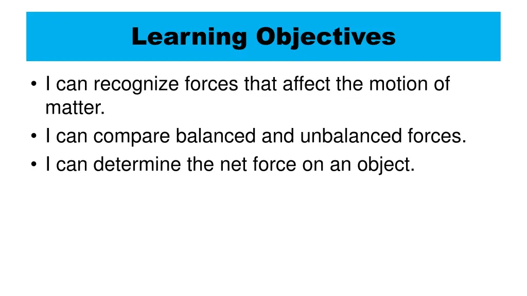 learning objectives