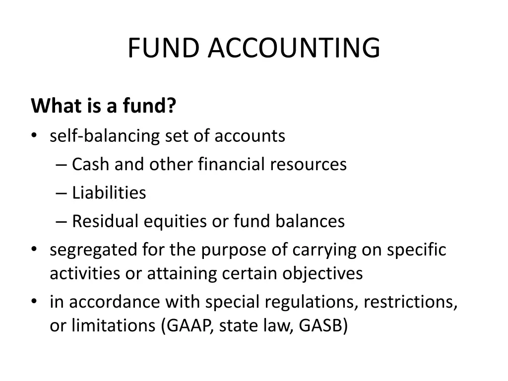 fund accounting