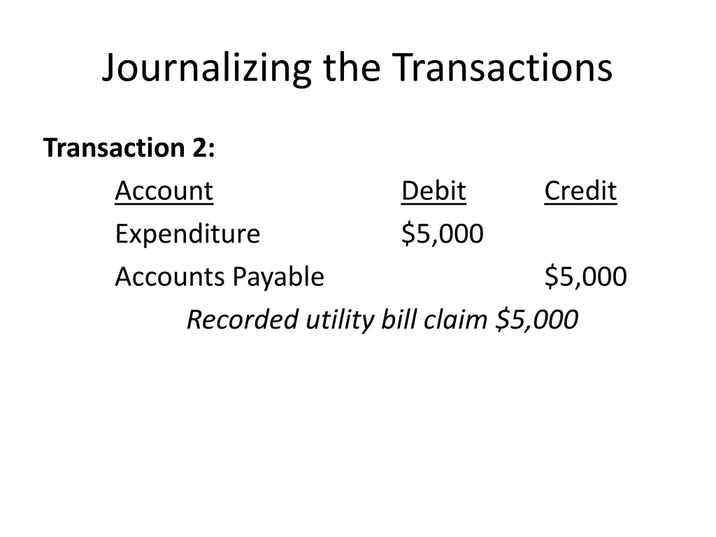 journalizing the transactions 1