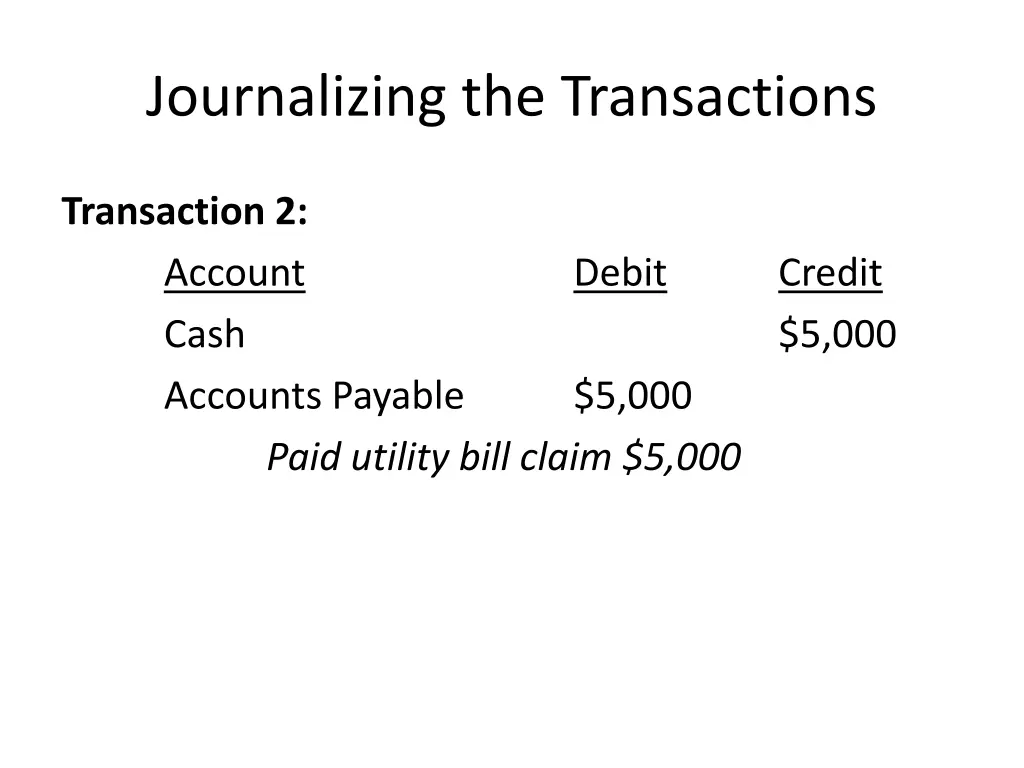 journalizing the transactions 2