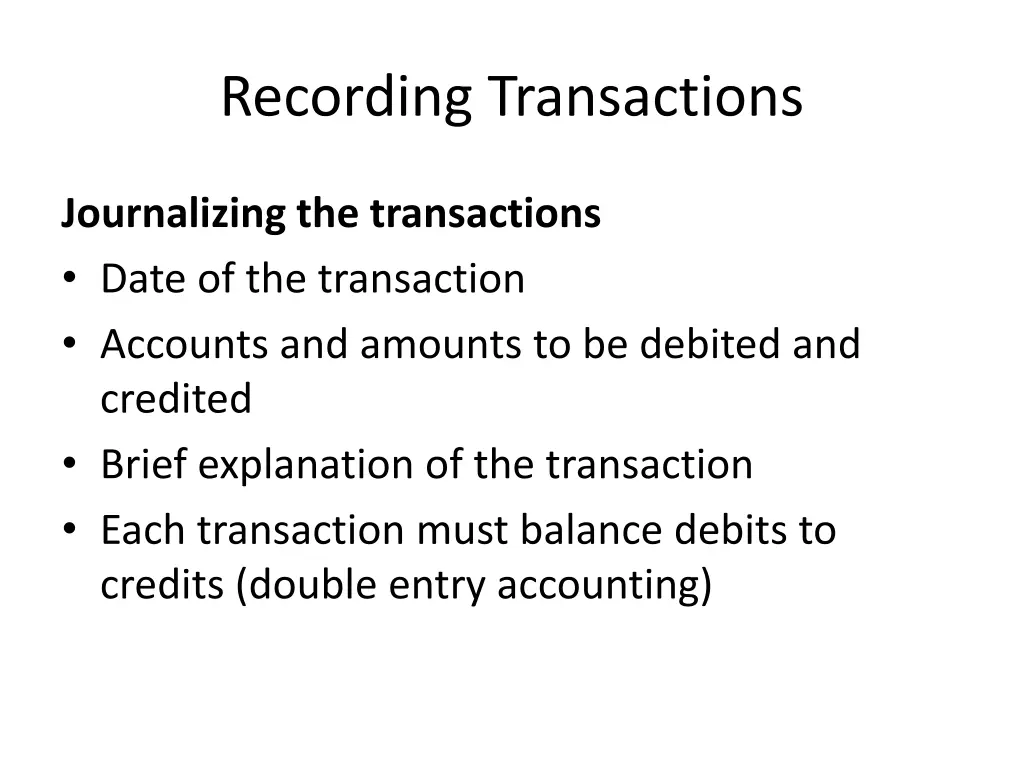 recording transactions 6