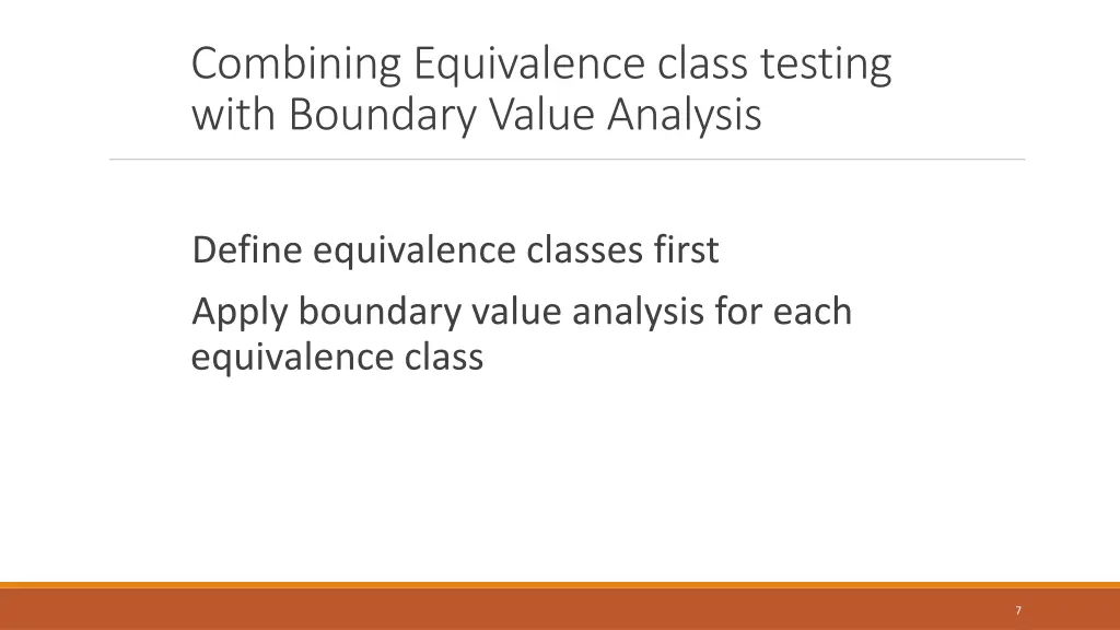 combining equivalence class testing with boundary