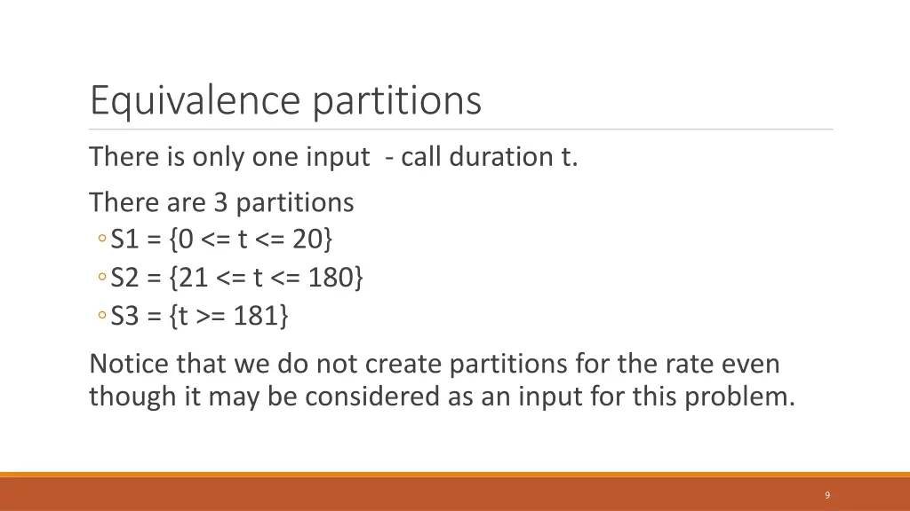 equivalence partitions