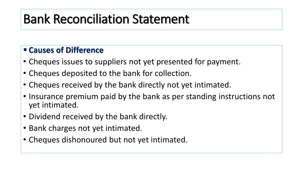 bank reconciliation statement bank reconciliation 1