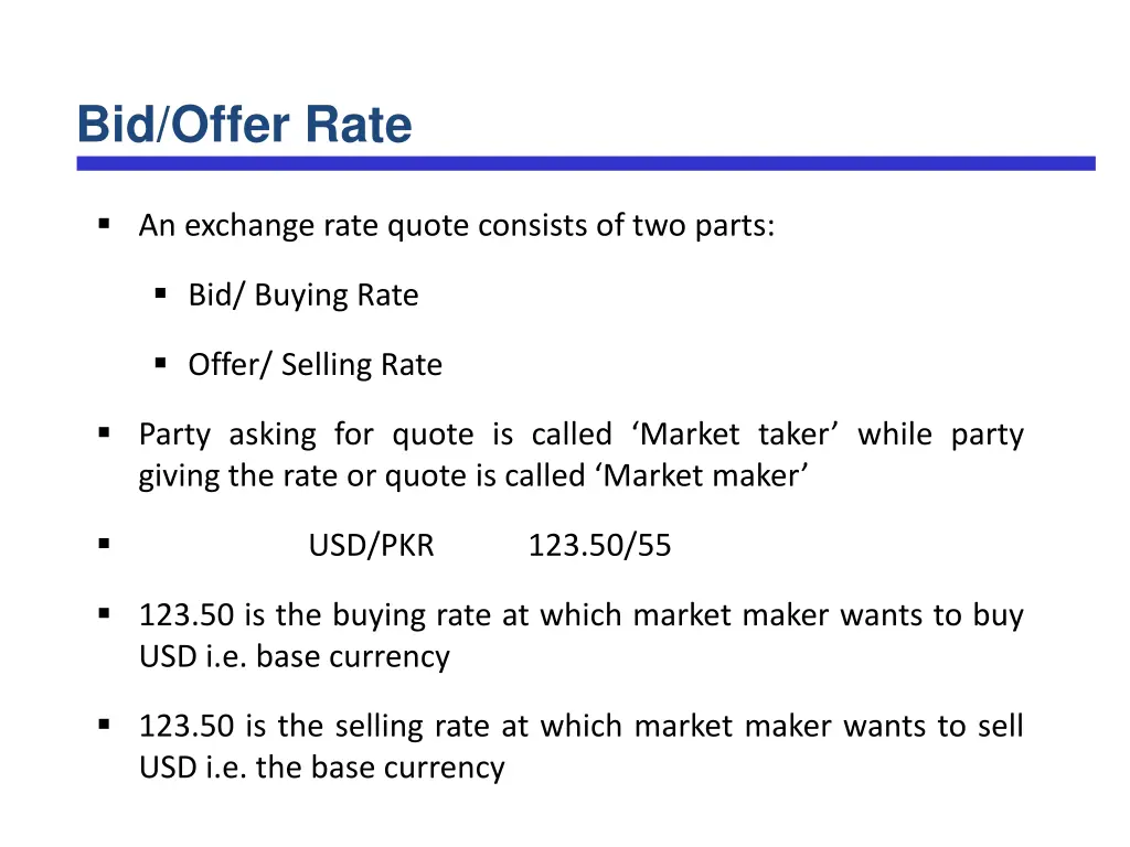 bid offer rate