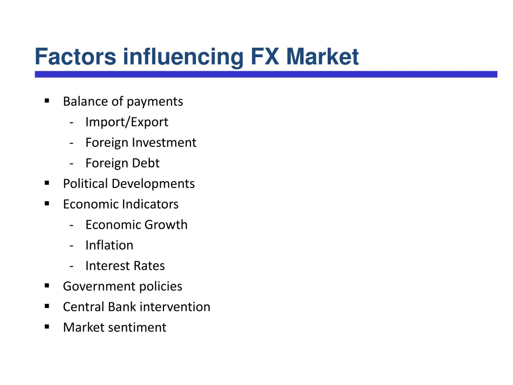 factors influencing fx market