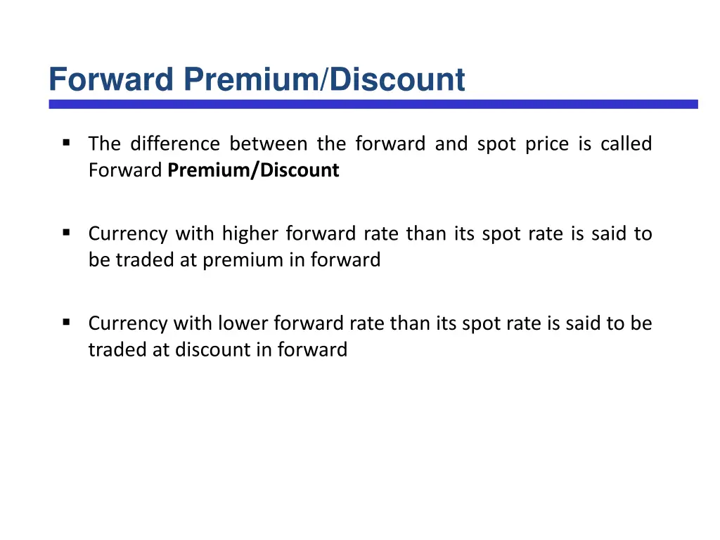 forward premium discount