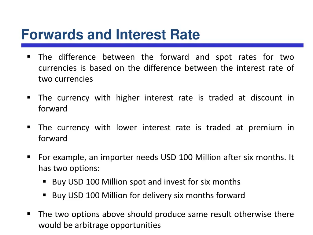 forwards and interest rate