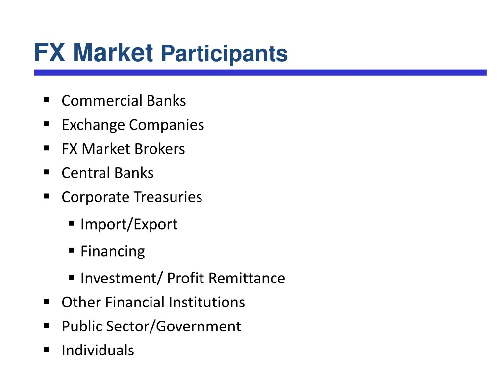 fx market participants