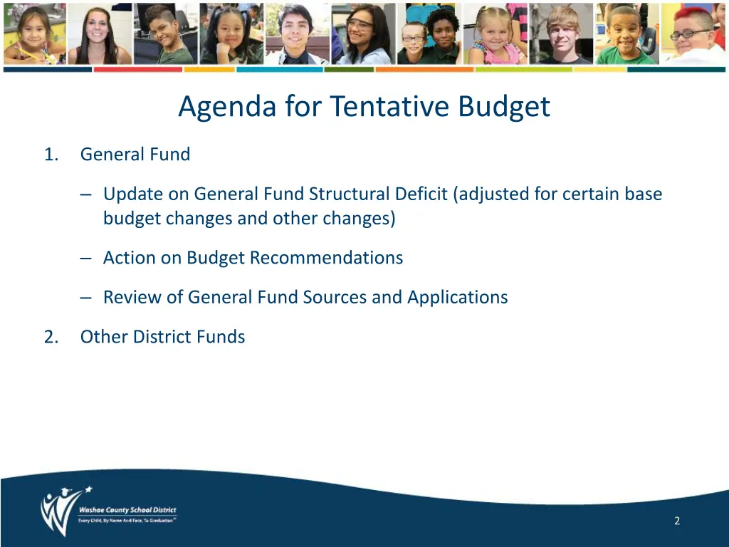 agenda for tentative budget