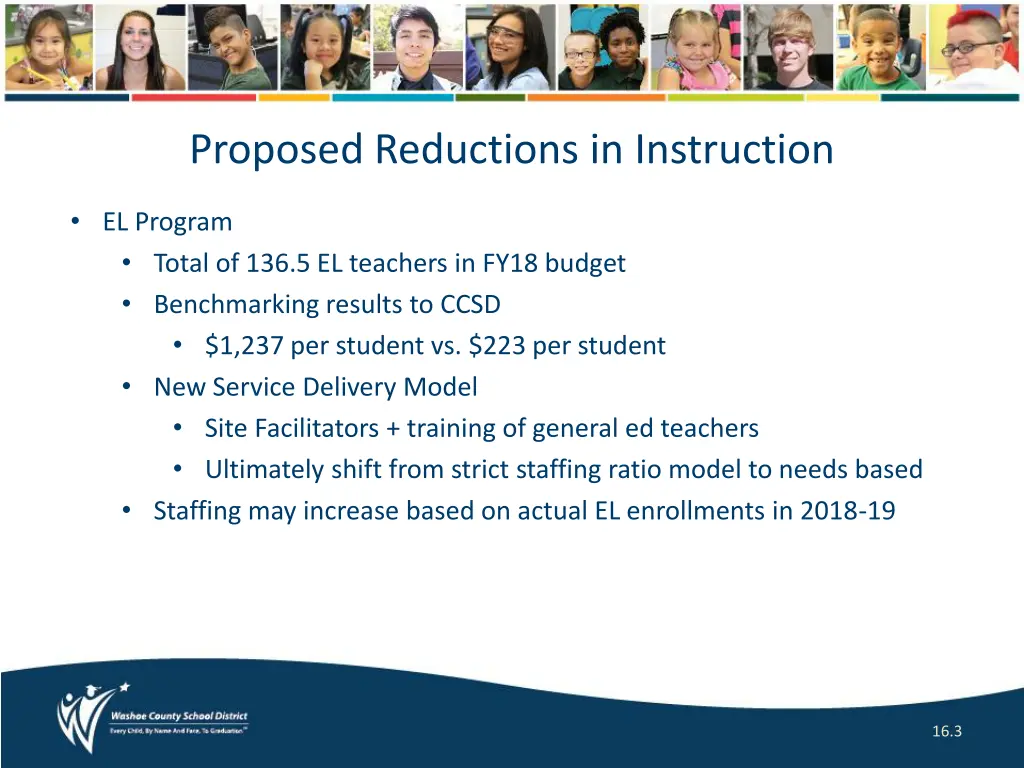 proposed reductions in instruction