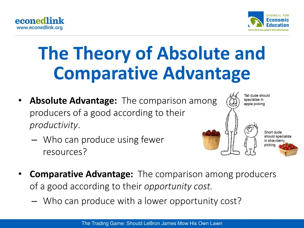 the theory of absolute and comparative advantage