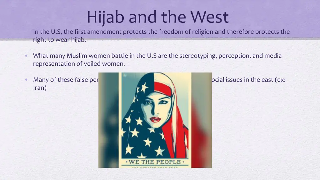 hijab and the west in the u s the first amendment