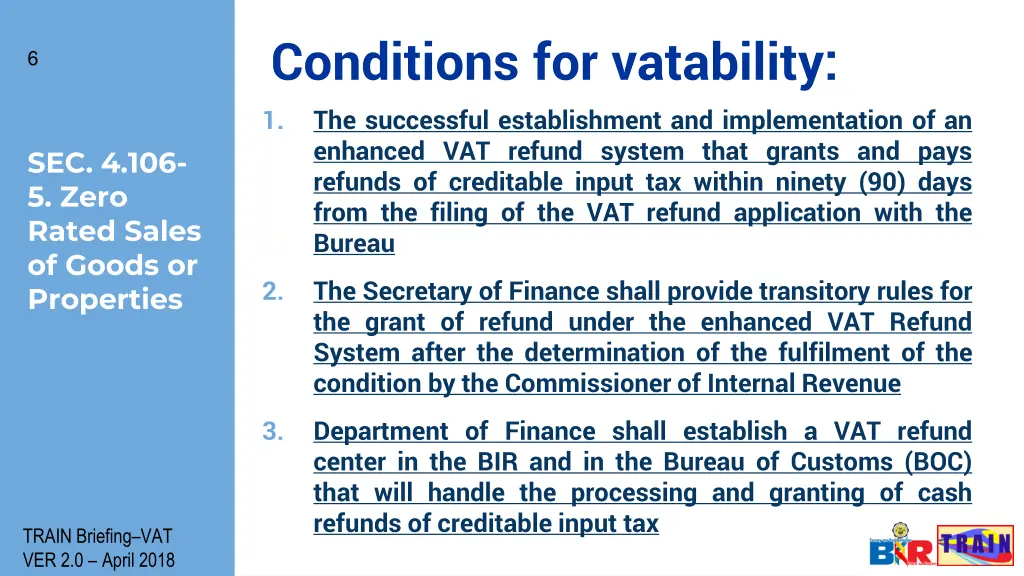 conditions for vatability 1 the successful