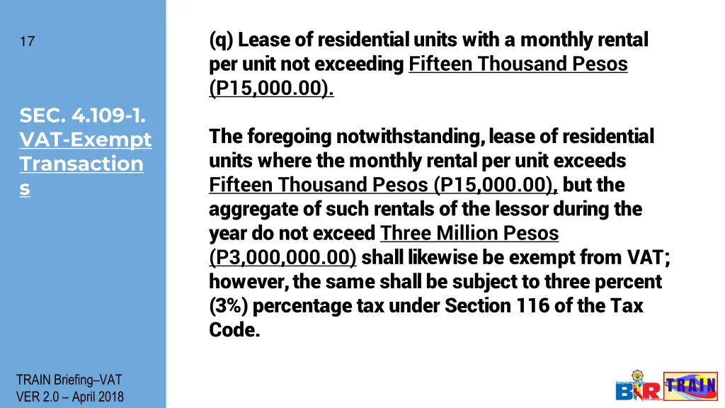 q lease of residential units with a monthly