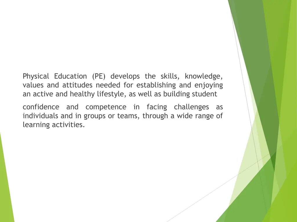 physical education pe develops the skills