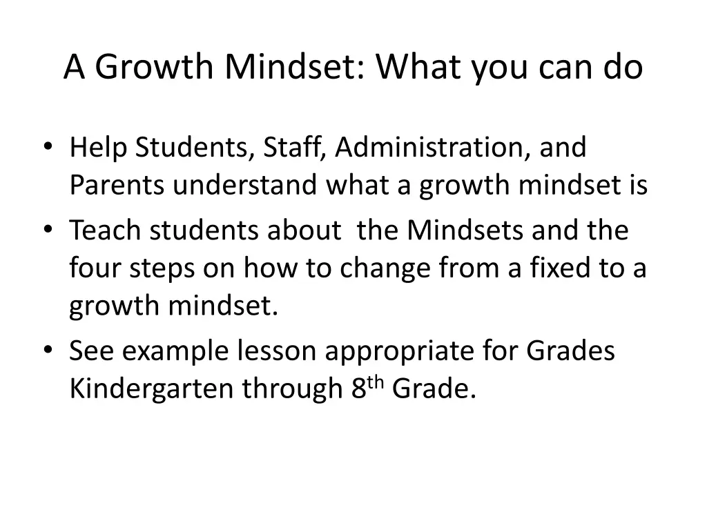 a growth mindset what you can do