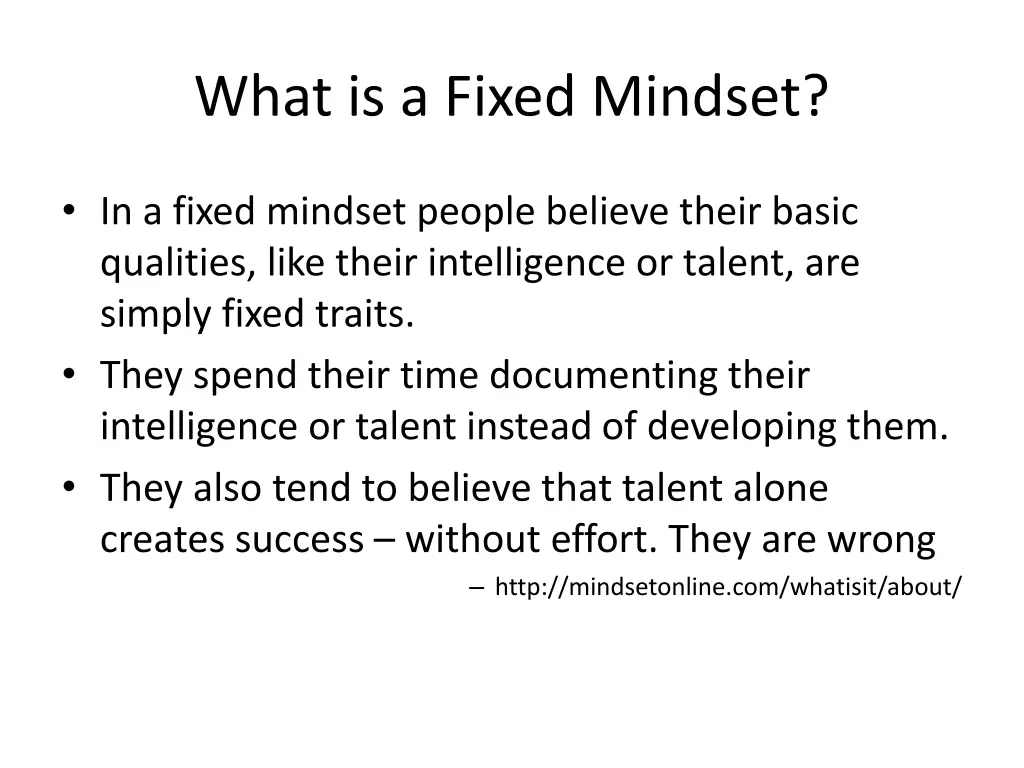 what is a fixed mindset