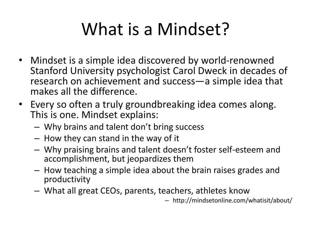 what is a mindset 1