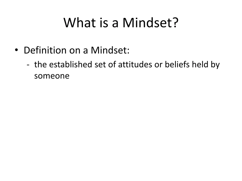 what is a mindset