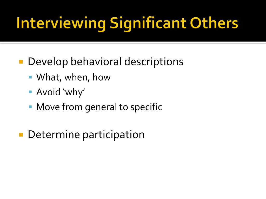 develop behavioral descriptions what when