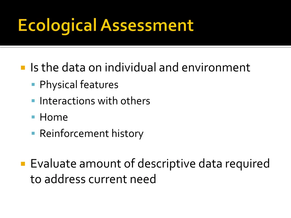 is the data on individual and environment