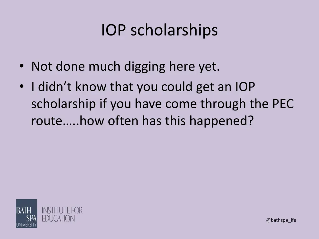 iop scholarships